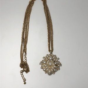 Beautiful floral faux pearl pendant